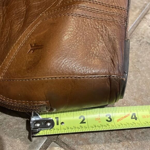 Frye Carson Cognac Brown Leather Hidden Wedge Ankle Boots Womens Size 10 - Picture 14 of 14